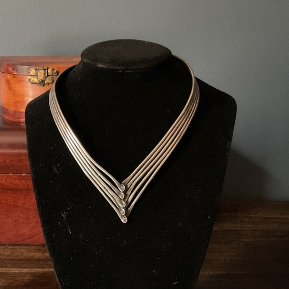 Unique Vintage Jewelry - 1980’s Bebot Glam Real Silver Choker